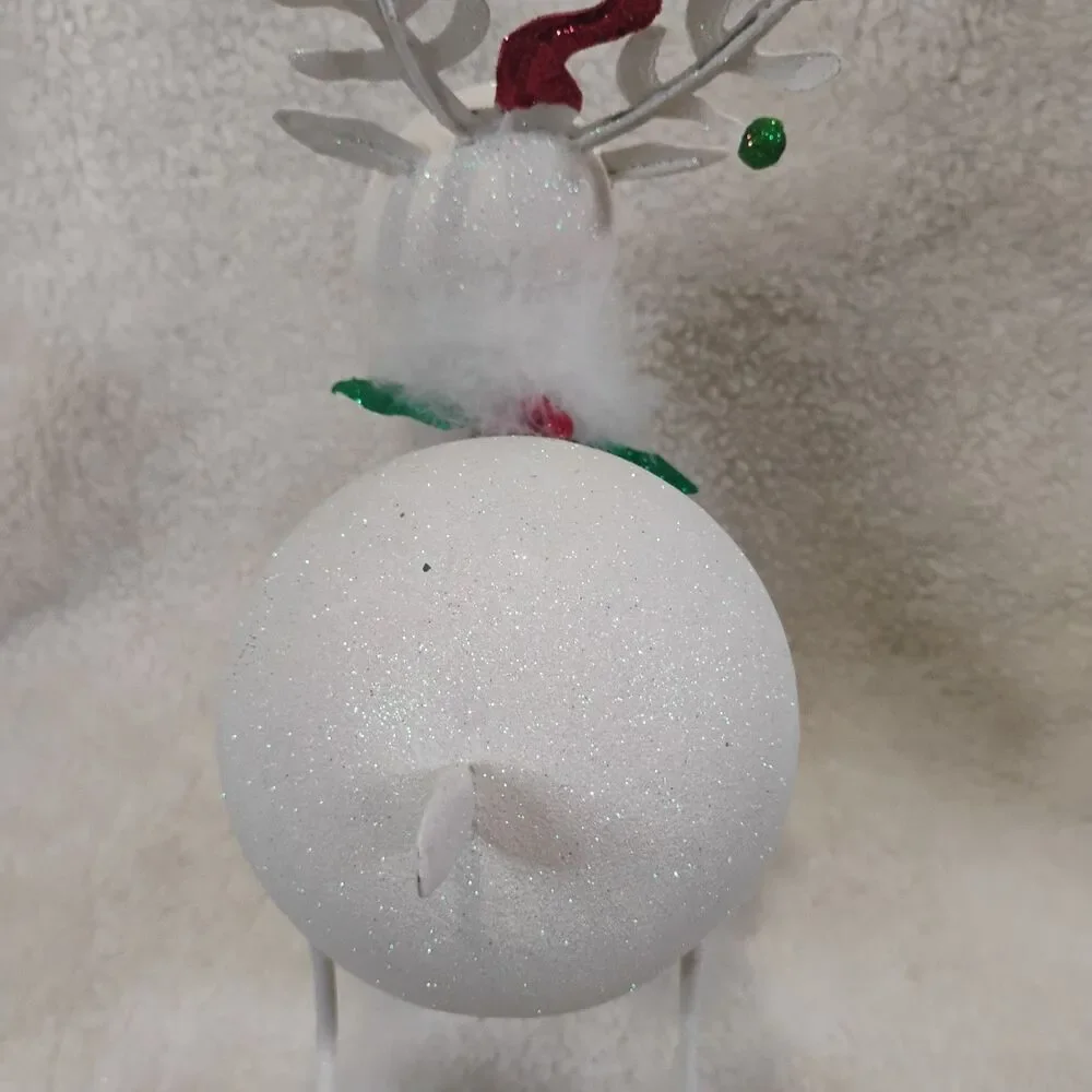 Pier 1 Glittered Metal Reindeer 11